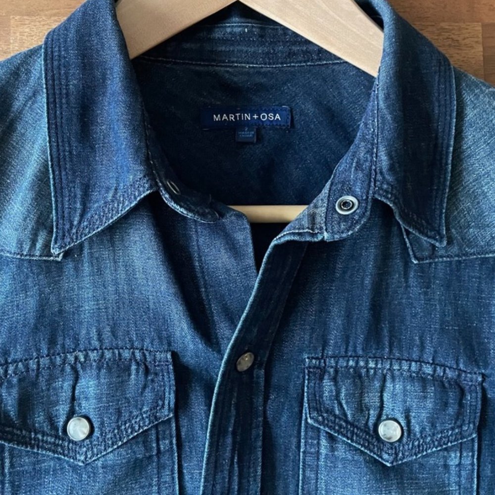 Martin & Osa Denim Western Shirt with bone buttons